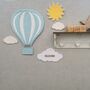 Fabric Hot Air Balloon Nursery Decor, Baby Blue, thumbnail 6 of 10
