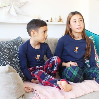 Personalised Nordic Fox Christmas Family Pyjamas, 6 of 11