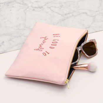 'Be Good To Yourself' Blush Pink Pouch, 2 of 7