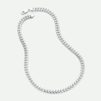Sterling Silver Curb Chain Cuban Necklace 22 Inch, 3 of 4