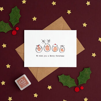Christmas Pudding Fingerprint Card Making Kit, Six Pack, 9 of 9