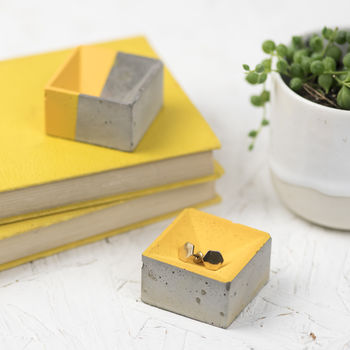 Two Mini Yellow Concrete Dishes By Bells And Whistles Make