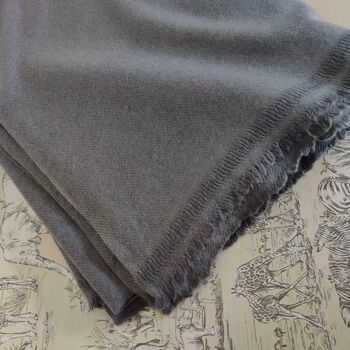 Personalised Pure Cashmere Dark Grey Throw Home Blanket, 4 of 6