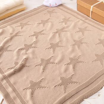 Toffee Moon Fudge Little Star Personalised Baby Blanket, 2 of 12