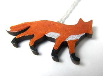 Wooden Fox Pendant Necklace, 4 of 7