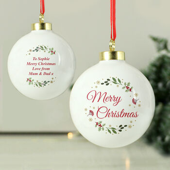 Personalised Merry Christmas Ceramic Bauble, 3 of 6