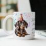 Personalised Dappled Chocolate Dachshund Birthday Congratulations Party Mug, thumbnail 1 of 2