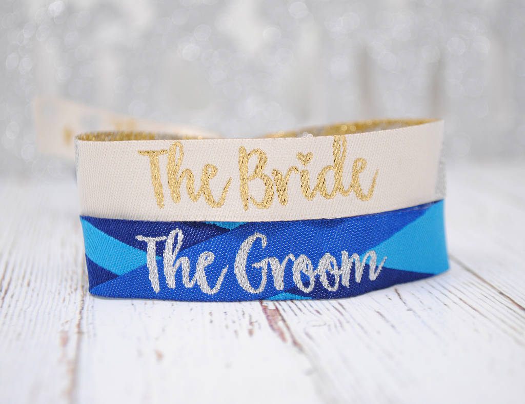 Bride And Groom Wedding Hen Stag Party Wristbands, 1 of 8
