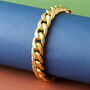 Gold Plated Bronze Cuban Chain Bracelet, thumbnail 1 of 5