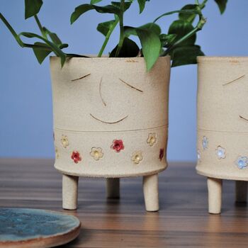 Personalised Ceramic Planter With Flower Print, 3 of 7