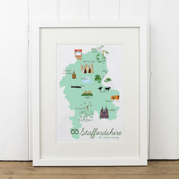 Staffordshire County Map Illustration Print, 6 of 6