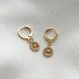 Cz Huggie Hoop Compass Earrings, thumbnail 1 of 2