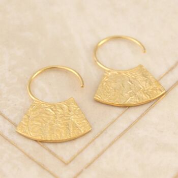Rose Gold Plated Sterling Silver Textured Hoop Earrings, 4 of 6