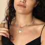 Chunky Figaro Chain And Shell Heart Pendant Necklace, thumbnail 5 of 5