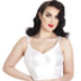 Retro Satin Non Wired Long Line Bra Bride Gift, thumbnail 1 of 12