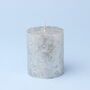 G Decor Adeline Silver Metallic Textured Pillar Candle, thumbnail 4 of 7