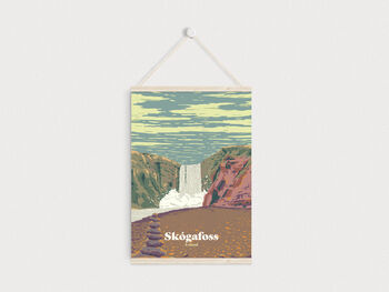 Skogafoss Iceland Travel Poster Art Print, 4 of 8