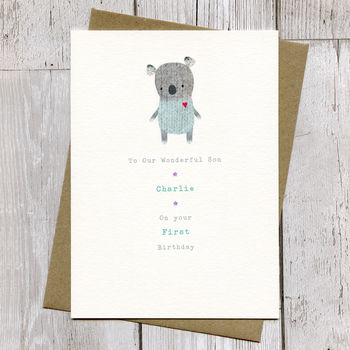 Personalised First Birthday Or Pick Your Age Koala Card, 5 of 12