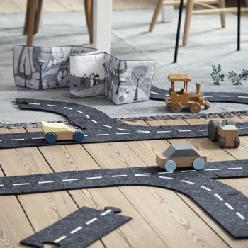 Felt Race Track With Wooden Car, 2 of 4