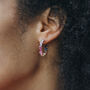 Rainbow Gemstone Hoop Earrings, thumbnail 3 of 9