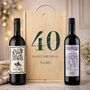 Personalised 40th Birthday Malbec Classic Red Wine Gift Set Two X 75cl, thumbnail 1 of 6