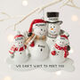 Personalised Snowman Baby Bump Family Decoration, thumbnail 1 of 3