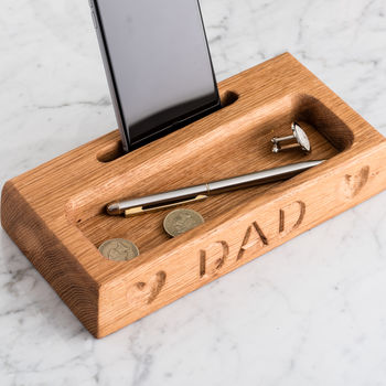 Personalised Wooden Desk Phone Holder, 2 of 4