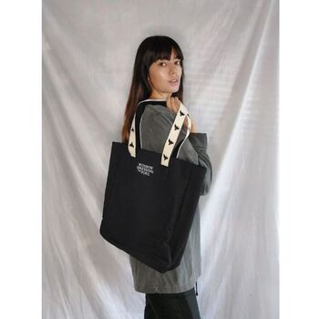 Wdts Black Canvas Tote Bag, 4 of 7