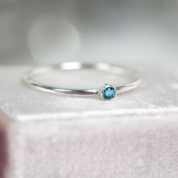 Blue Diamond Ring In Silver, 6 of 8