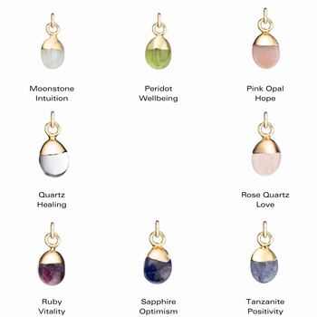 Gemstone With Meaning And Moon Charm Necklace, 11 of 12