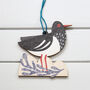 Oystercatcher Wooden Bird Hanging Decoration, thumbnail 1 of 3