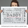 Personalised Dad's Favourites Word Art Print, thumbnail 2 of 8