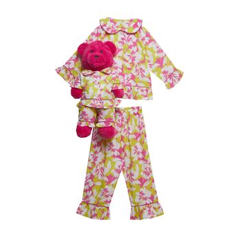 Barbara Pyjama Set With Matching Teddy Bear Set, 2 of 4