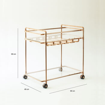 Handmade Drink Trolley With Glass Rack Display, 3 of 5