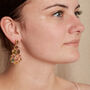 Tourmaline Statement Drop Stud Gold Plated Earrings, thumbnail 4 of 5