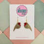 Christmas Robin Glitter Resin Earrings, thumbnail 1 of 4