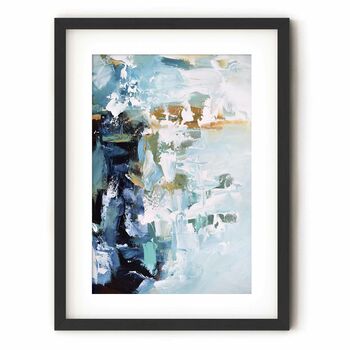 Modern Teal Abstract Waves Set Of Three Framed Print, 2 of 5