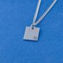Silver Square Necklace Pendant Engravable, thumbnail 7 of 12