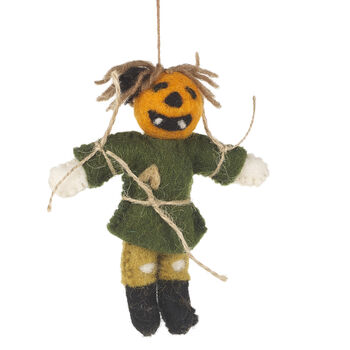 Handmade Pumpkin Scarecrow Halloween Hanging Decoration, 2 of 6