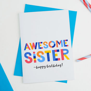 Awesome Sister All Purpose Personalised Card, 2 of 2