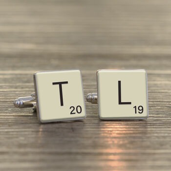 Personalised Vintage Style Letter Tile Cufflinks, 2 of 3