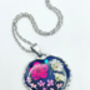 Dried Flowers Victorian Black Necklace Silver Or Gold, thumbnail 5 of 9