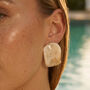 Cream Resin Statement Summer Stud Earrings, thumbnail 2 of 5