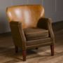 Curved Back Armchair Vintage Leather Or Tweed, thumbnail 1 of 12