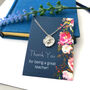 Thank You Teacher Sterling Silver Buttercup Necklace, thumbnail 12 of 12