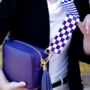 Purple Checkered Bag Strap | Extra Long Crossbody Replacement Bag Strap, thumbnail 4 of 4