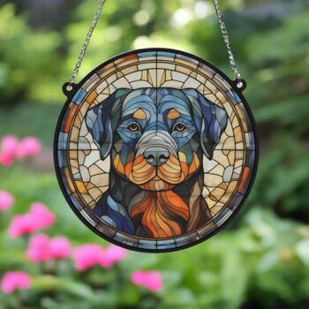 Rottweiler Stained Glass Effect Suncatcher, 4 of 6