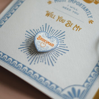 Will You Be My Bridesmaid Card And Pin, 6 of 9
