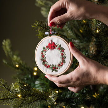 Make Your Own Christmas Decorations Embroidery Kit Set Of Three, 2 of 5