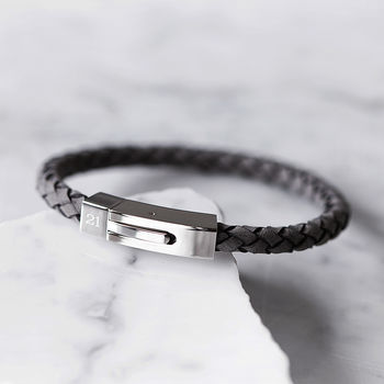 Men's Personalised Grey Bracelet, 3 of 6